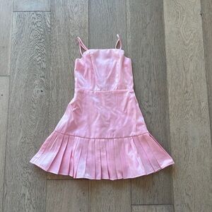 Pink Pleated Kids Dress